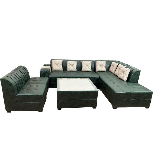 SS3002 Sofa Set L-Shaped Green