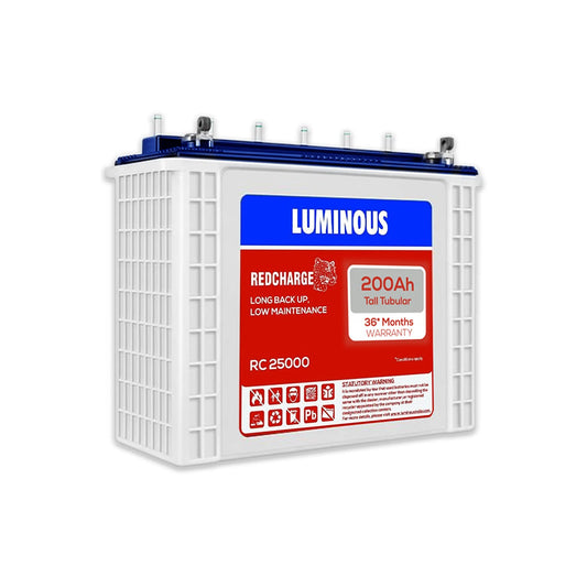 Luminous Red Charge RC 25000 200 Ah, Tall Tubular Inverter Battery for Home, Office & Shops