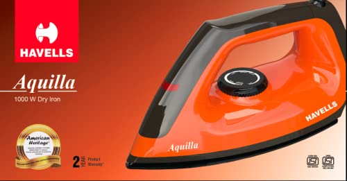 Havells Aquilla 1000W Dry Iron (Orange/Black)