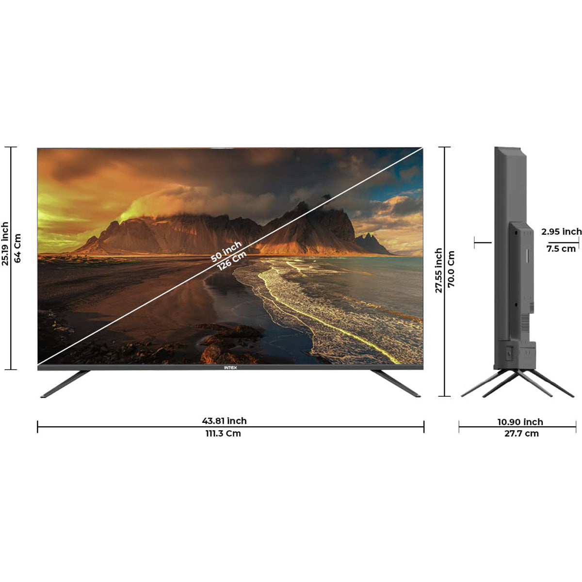 Intex 126 cm (50 inches) 4K Ultra HD Smart WebOS LED TV, Black, WOS5007U