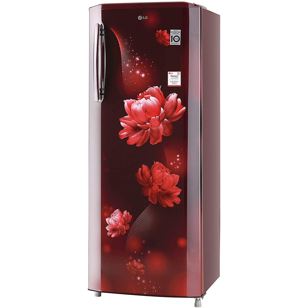 LG 261L 3 Star Inverter Direct-Cool Single Door Refrigerator (GL-B281BSCX, Scarlet Charm)