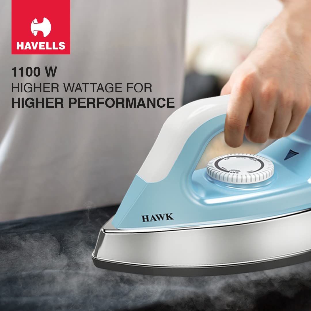 Havells ABS Hawk 1100 Watt Dry Iron (Blue & White)