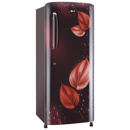 LG 224L 4 Star Inverter Direct-Cool Single Door Refrigerator (GL-B241ASVY, Scarlet Victoria, Smart Connect)