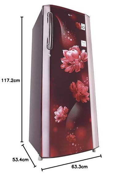 LG 261L 3 Star Inverter Direct-Cool Single Door Refrigerator (GL-B281BSCX, Scarlet Charm)