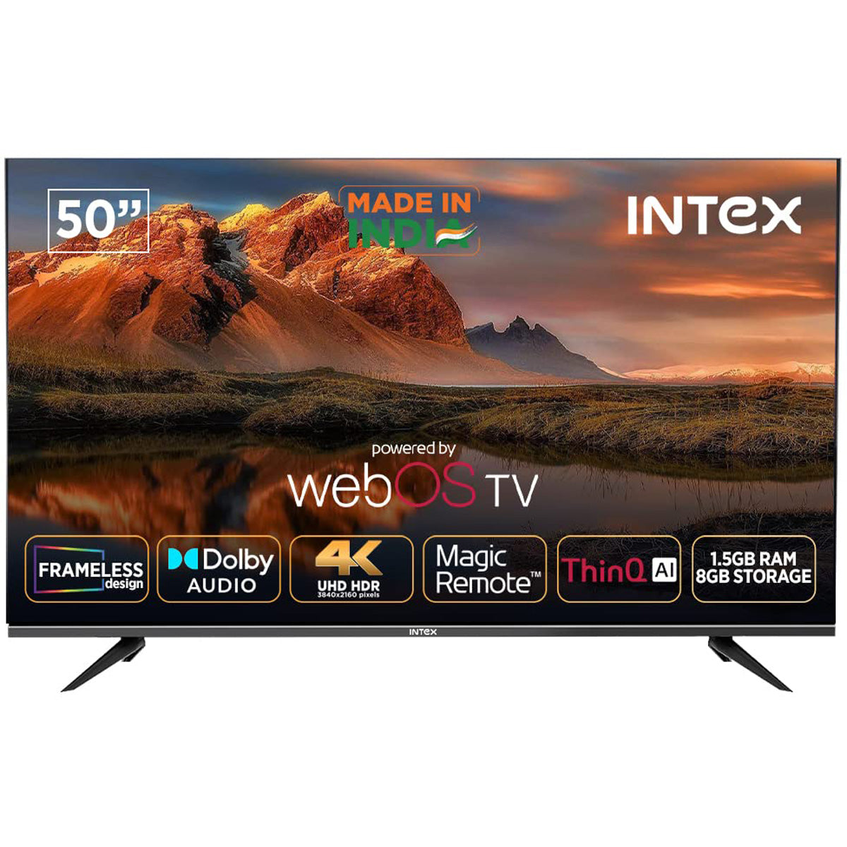 Intex 126 cm (50 inches) 4K Ultra HD Smart WebOS LED TV, Black, WOS5007U