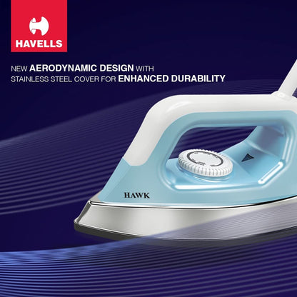 Havells ABS Hawk 1100 Watt Dry Iron (Blue & White)