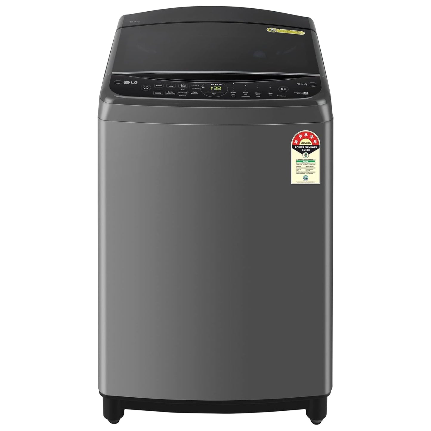 LG 10 Kg 5-Star Inverter Wi-Fi Fully-Automatic Top Load Washing Machine (THD10NWM, Middle Black, AIDD Technology)