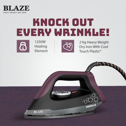 Havells Blaze 1250W Dry Iron - Black