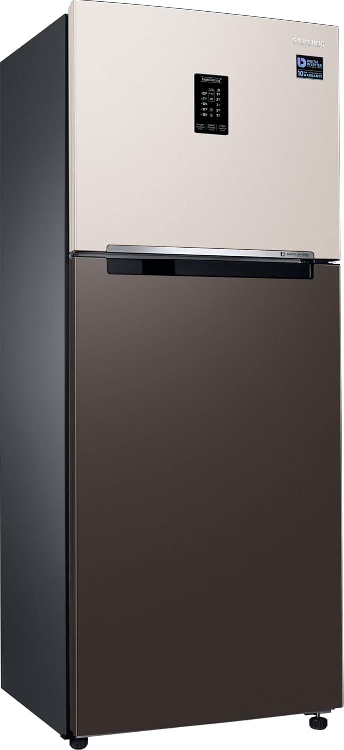 Samsung 301 L 2 Star Convertible 5-in-1, Digital Inverter with Display, Frost Free Double Door Refrigerator (RT34CB522C7/HL, Beige & Charcoal)