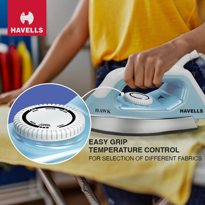 Havells ABS Hawk 1100 Watt Dry Iron (Blue & White)