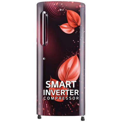 LG 224L 4 Star Inverter Direct-Cool Single Door Refrigerator (GL-B241ASVY, Scarlet Victoria, Smart Connect)