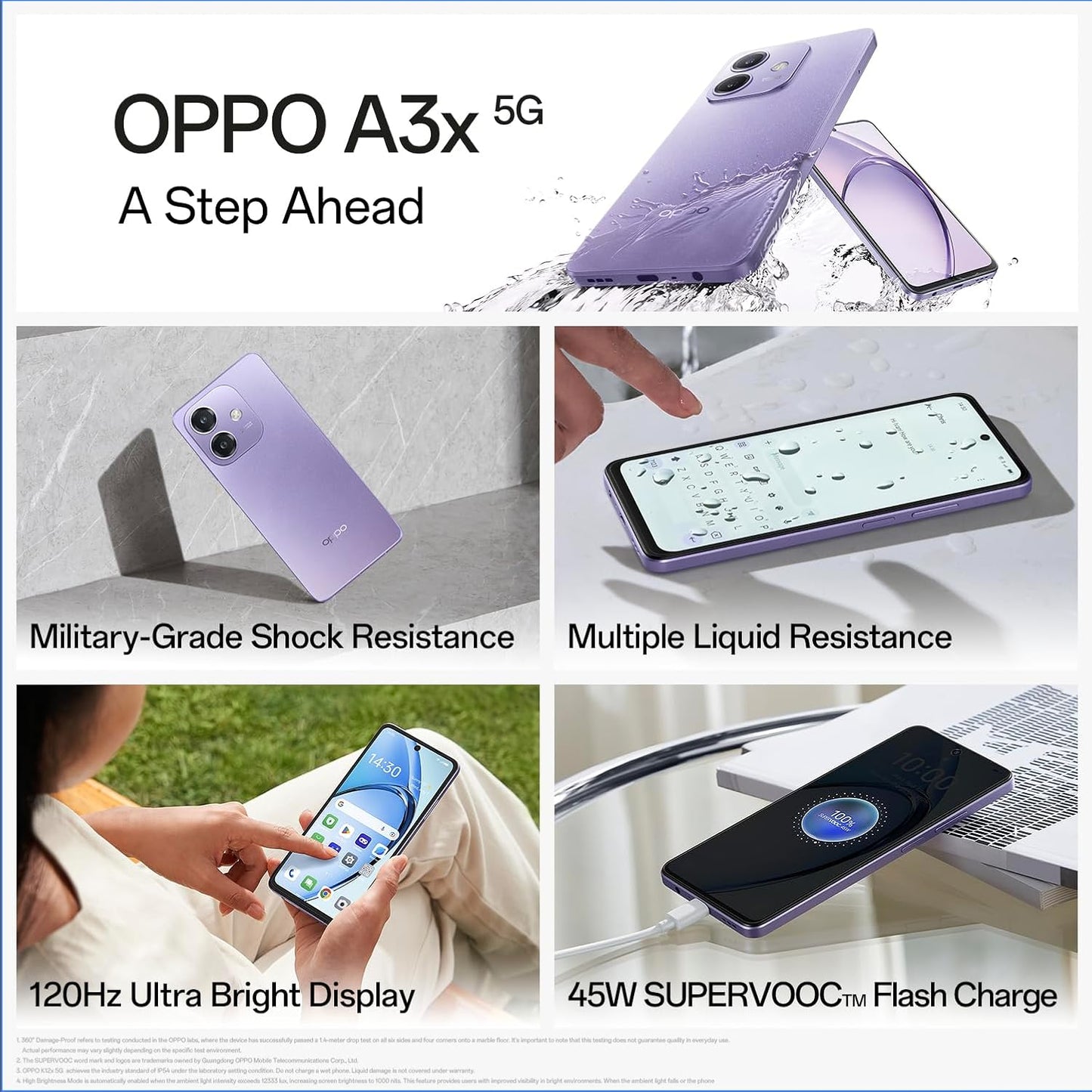 OPPO A3X 5G (Sparkle Black, 64GB Storage) (4 GB RAM)