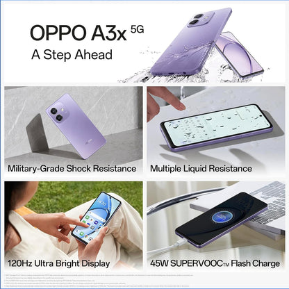 OPPO A3X 5G (Sparkle Black, 64GB Storage) (4 GB RAM)