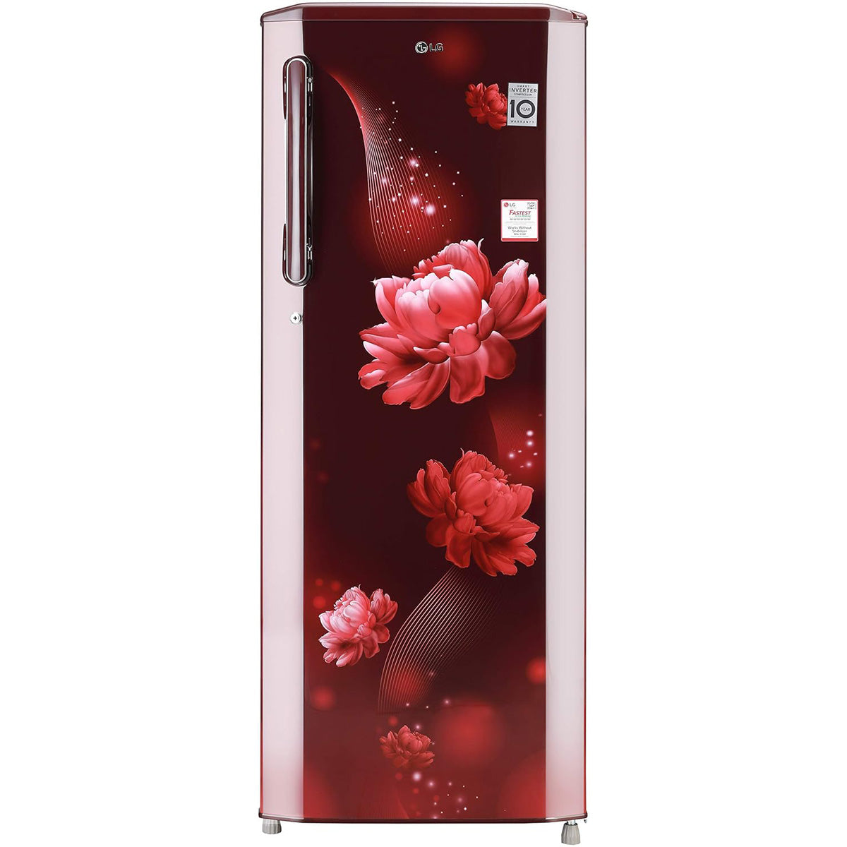 LG 261L 3 Star Inverter Direct-Cool Single Door Refrigerator (GL-B281BSCX, Scarlet Charm)