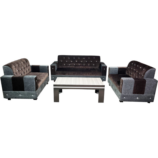 SS2001 Sofa Set 7-Seated without Table (Brown, 3+2+2, Square Arm)