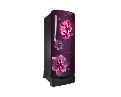 Samsung 223L 3 Star Inverter Direct-Cool Single Door Refrigerator (RR24C2823CR/NL, Camellia Purple) with Base Stand Drawer