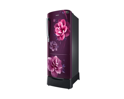 Samsung 223L 3 Star Inverter Direct-Cool Single Door Refrigerator (RR24C2823CR/NL, Camellia Purple) with Base Stand Drawer