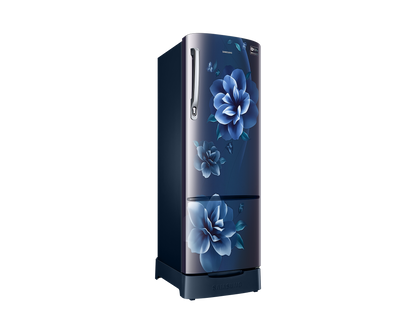 Samsung 246L 3 Star Inverter Direct-Cool Single Door Refrigerator (RR26C3893CU/HL, Camellia Blue) with Base Stand Drawer