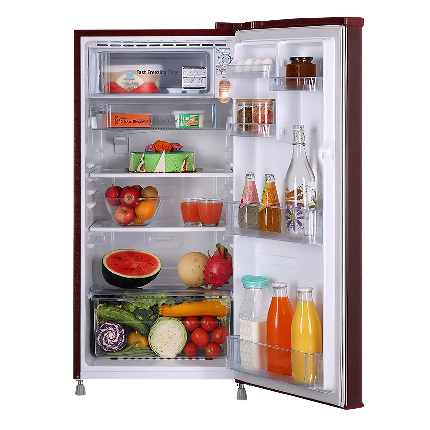 LG 185L Direct Cool Single Door 1 Star Refrigerator (GL-B199GSJB, Red)