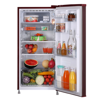 LG 185L Direct Cool Single Door 1 Star Refrigerator (GL-B199GSJB, Red)