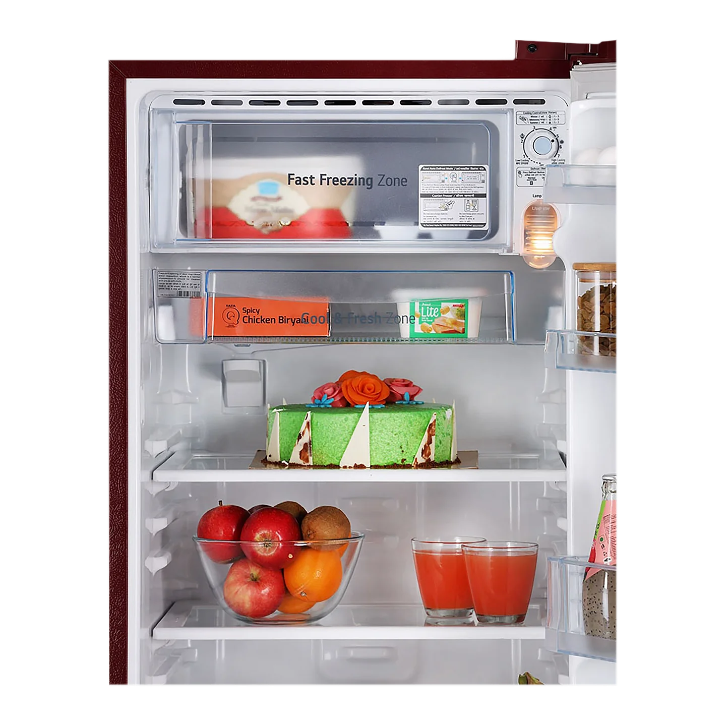 LG 185L Direct Cool Single Door 1 Star Refrigerator (GL-B199GSJB, Red)