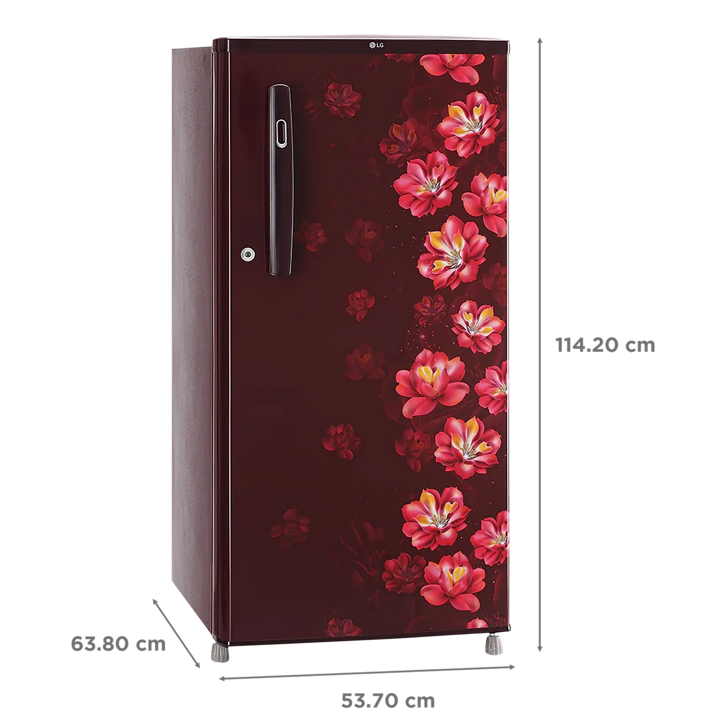 LG 185L Direct Cool Single Door 1 Star Refrigerator (GL-B199GSJB, Red)