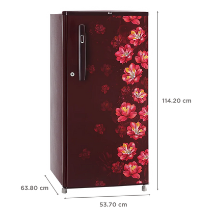 LG 185L Direct Cool Single Door 1 Star Refrigerator (GL-B199GSJB, Red)