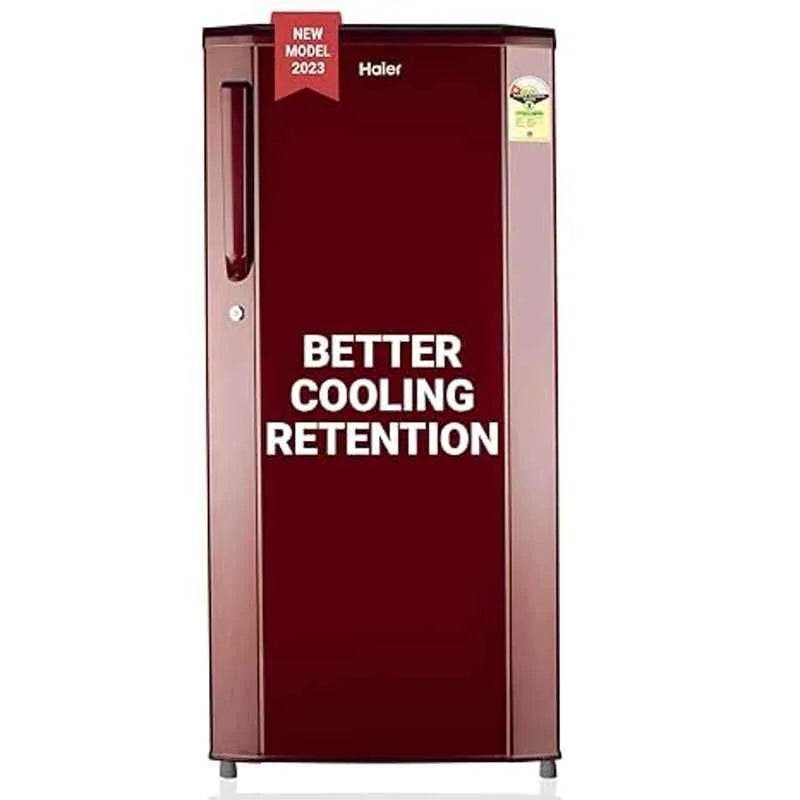 Haier 165 Litre 1 Star Direct Cool Single Door Refrigerator (HRD-1861BBR-N, Red)